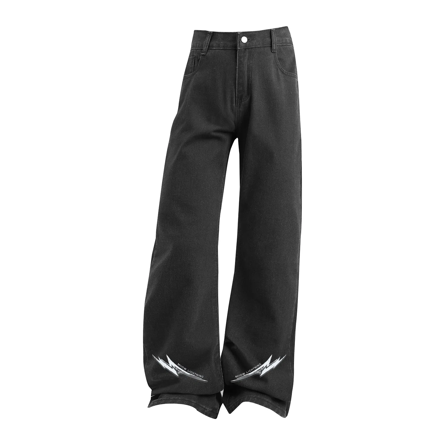 Детские джинсы прямого кроя Black Gray MIIOW — фото 3