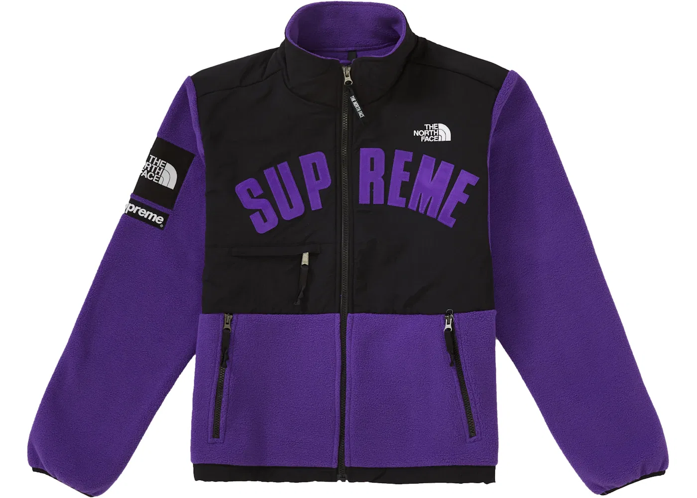Мужская флисовая куртка с принтом Arc Logo Denali Supreme The North Face Collaboration, Purple