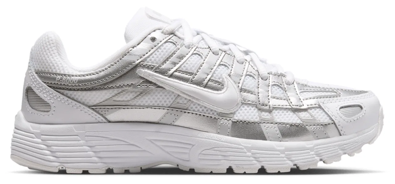 Детские кроссовки для девочек с принтом Nike P-6000 Nike, White/Silver