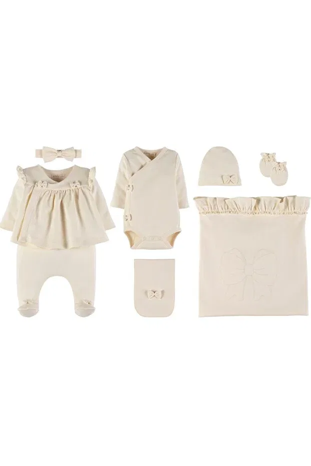 Детский комплект из 8 предметов хлопковый Idilbaby&Mamino, Ecru