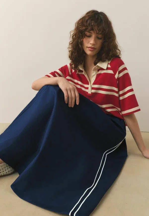 Юбка хлопковая Maxi Next, Navy blue, темно-синий — фото 4