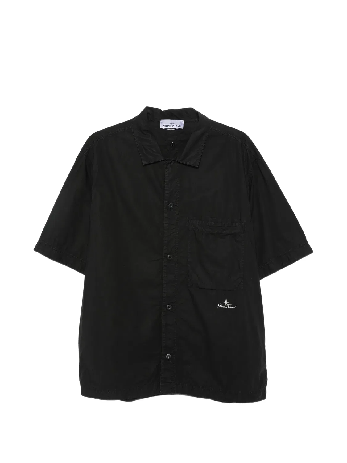 Рубашка прямого кроя черная Stone Island, черный