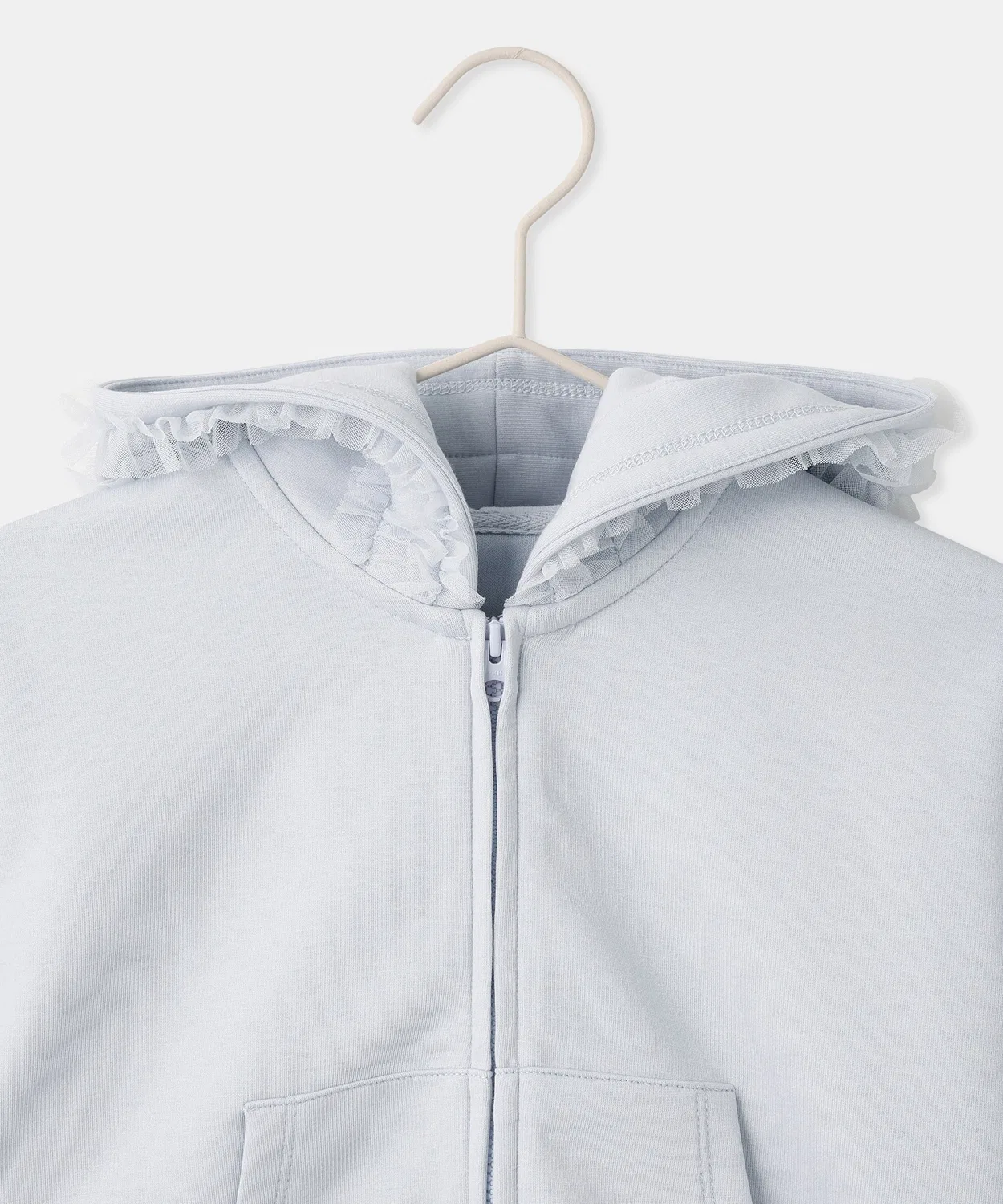 Детский худи с длинным рукавомс тюлевой оборкой ROPE' PICNIC, Light Grey — фото 4