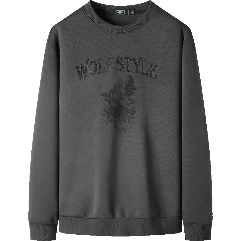 Детский свитшот с круглым вырезом, свободный крой, Unisex, SEPTWOLVES, Gray — фото 4