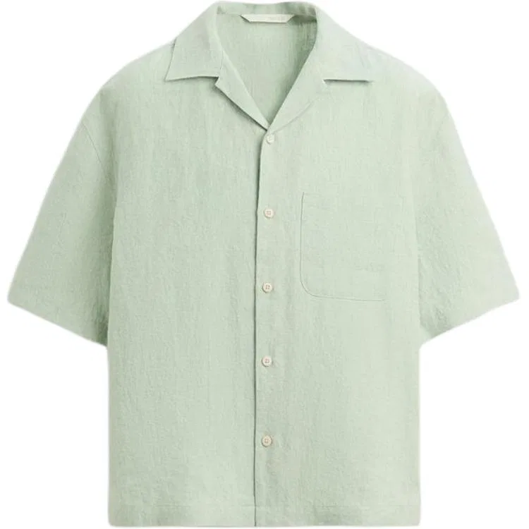 Мужская рубашка с лацканами Turquoise Lapel Moderate ZARA, Blue Green