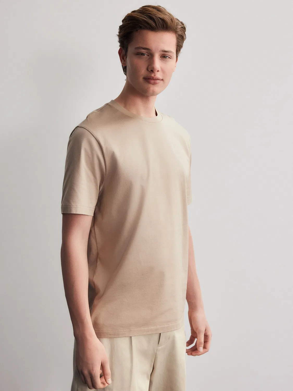 Футболка из SUPIMA Cotton, Regular Fit Next, Каменный нейтральный