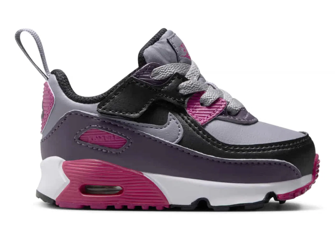 Детские кроссовки Nike Air Max 90 EasyOn, Cement Grey/Black/Dark Raisin
