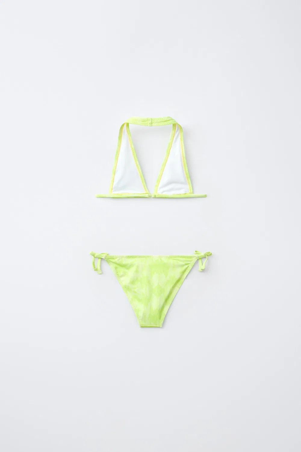 Бикини с рисунком гибискуса в стиле тай-дай, 6-14 лет ZARA, Fluorescent Lime — фото 2