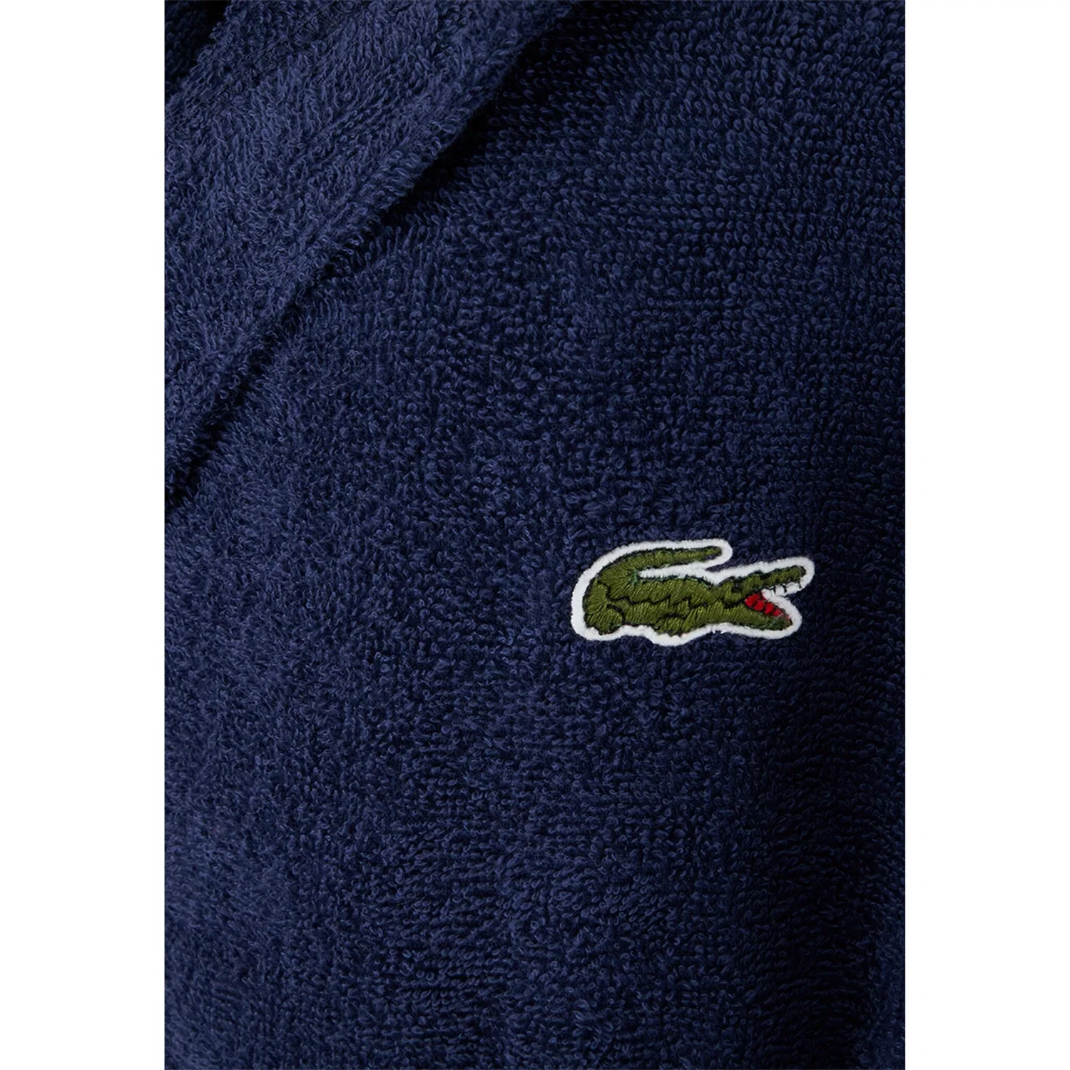 Халат Lacoste L OPEN унисекс с капюшоном, темно-синий — фото 4