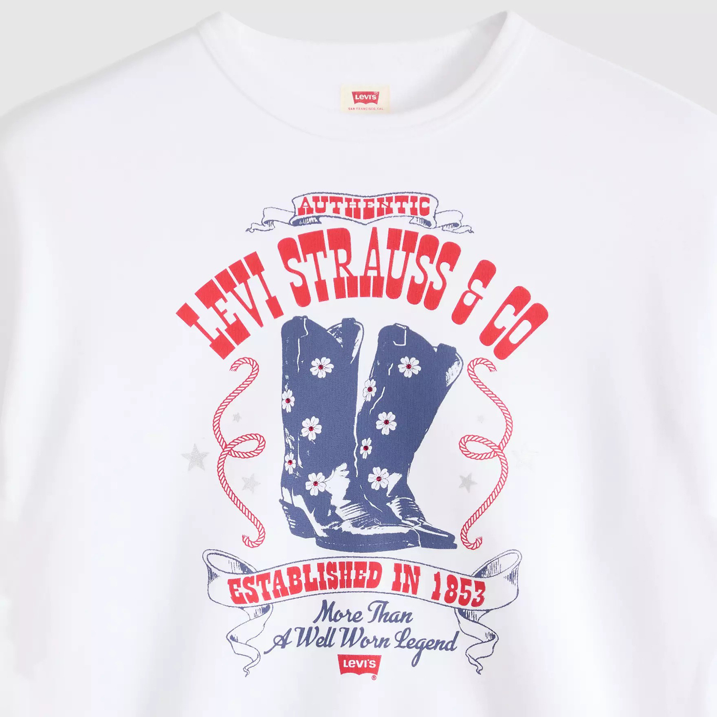 Свитшот Levi's Premium Graphic Heritage Crewneck, белый — фото 2