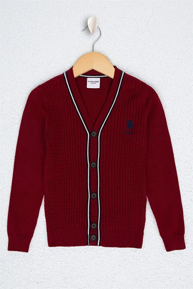 Детский кардиган для мальчиков с принтом U.S. Polo Assn., Burgundy