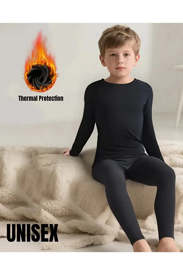 Детское термобелье для мальчиков хлопковое комплект Ixoman, Black