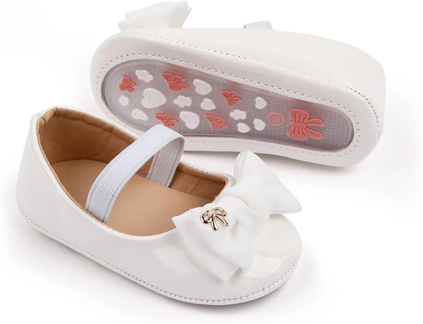 Детские туфли для девочек с бантом Princess Dress Mary Jane, White — фото 4