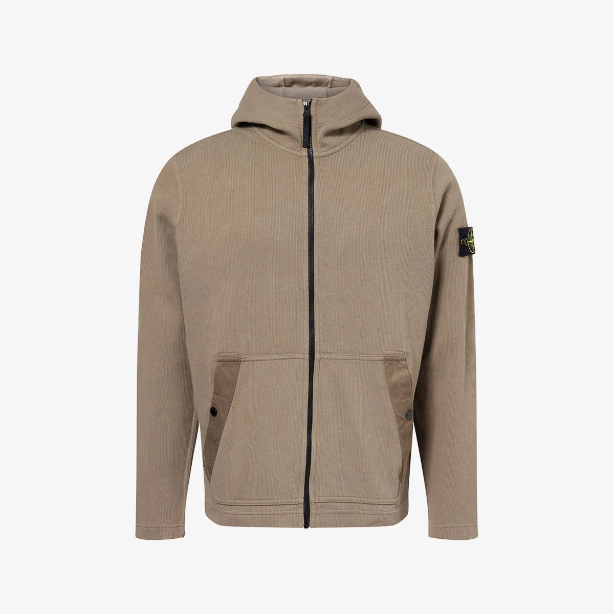 Хлопковая толстовка Compass-badge на молнии Stone Island, зеленый
