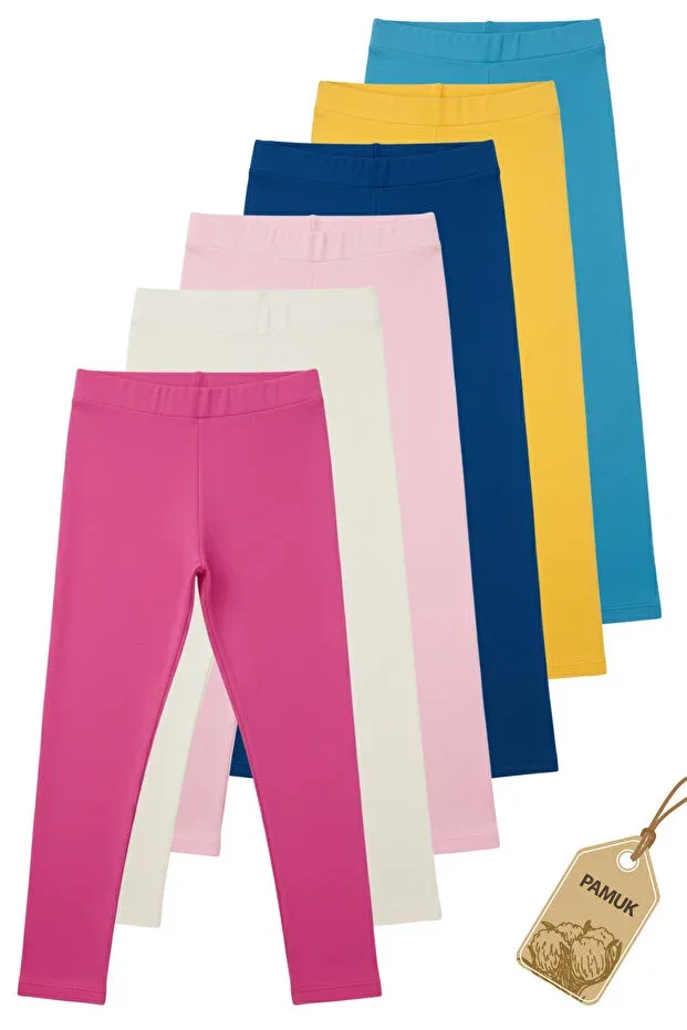 Детские леггинсы для девочек хлопковые комплект 6 шт Twoo Kids, Multicolored