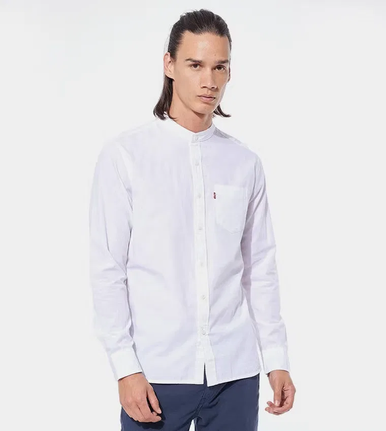 Рубашка с воротником-стойкой и карманом, Levi'S, белый