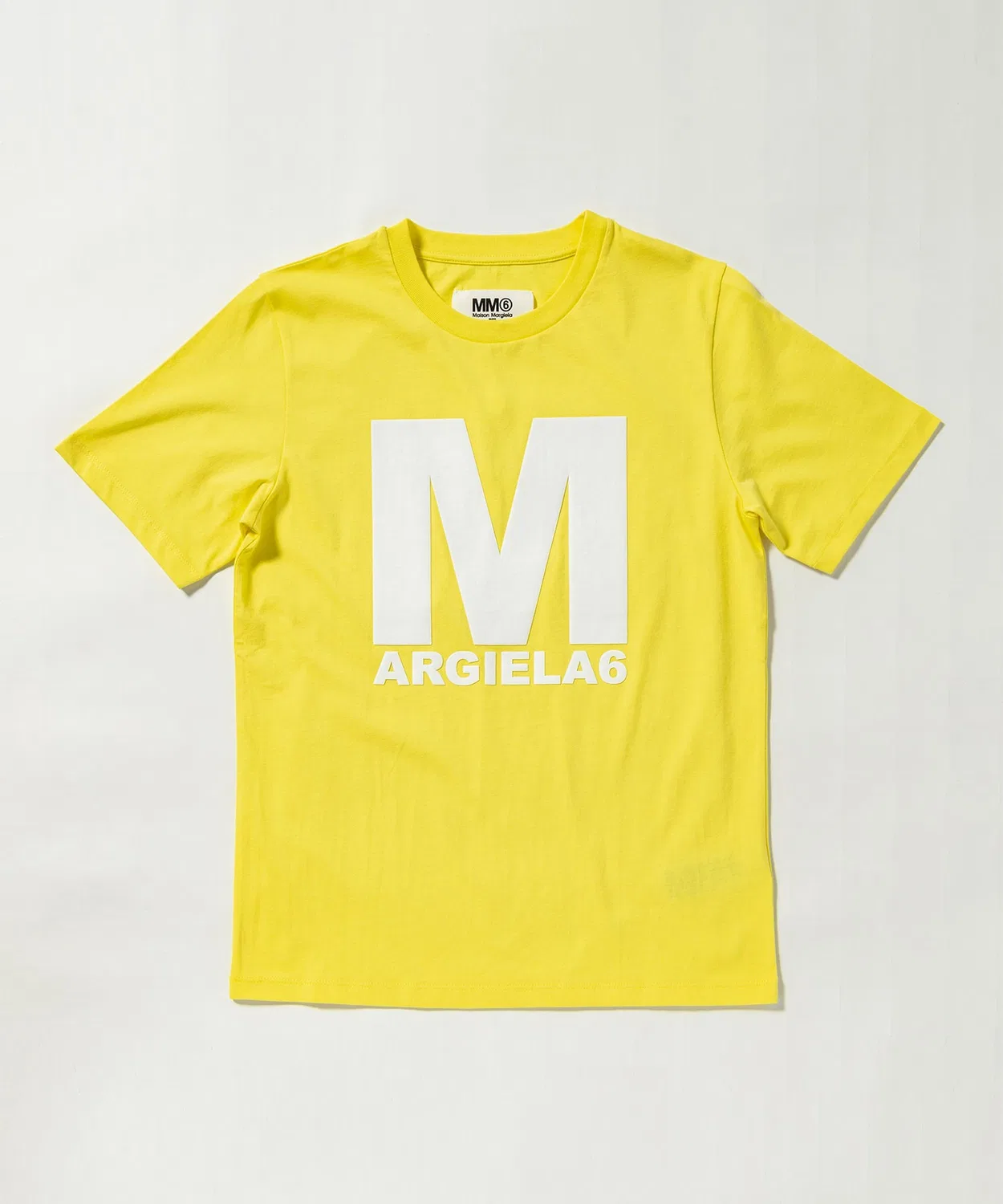 Детское футболка с коротким рукавом с брендовым логотипом MM6 Maison Margiela, Yellow
