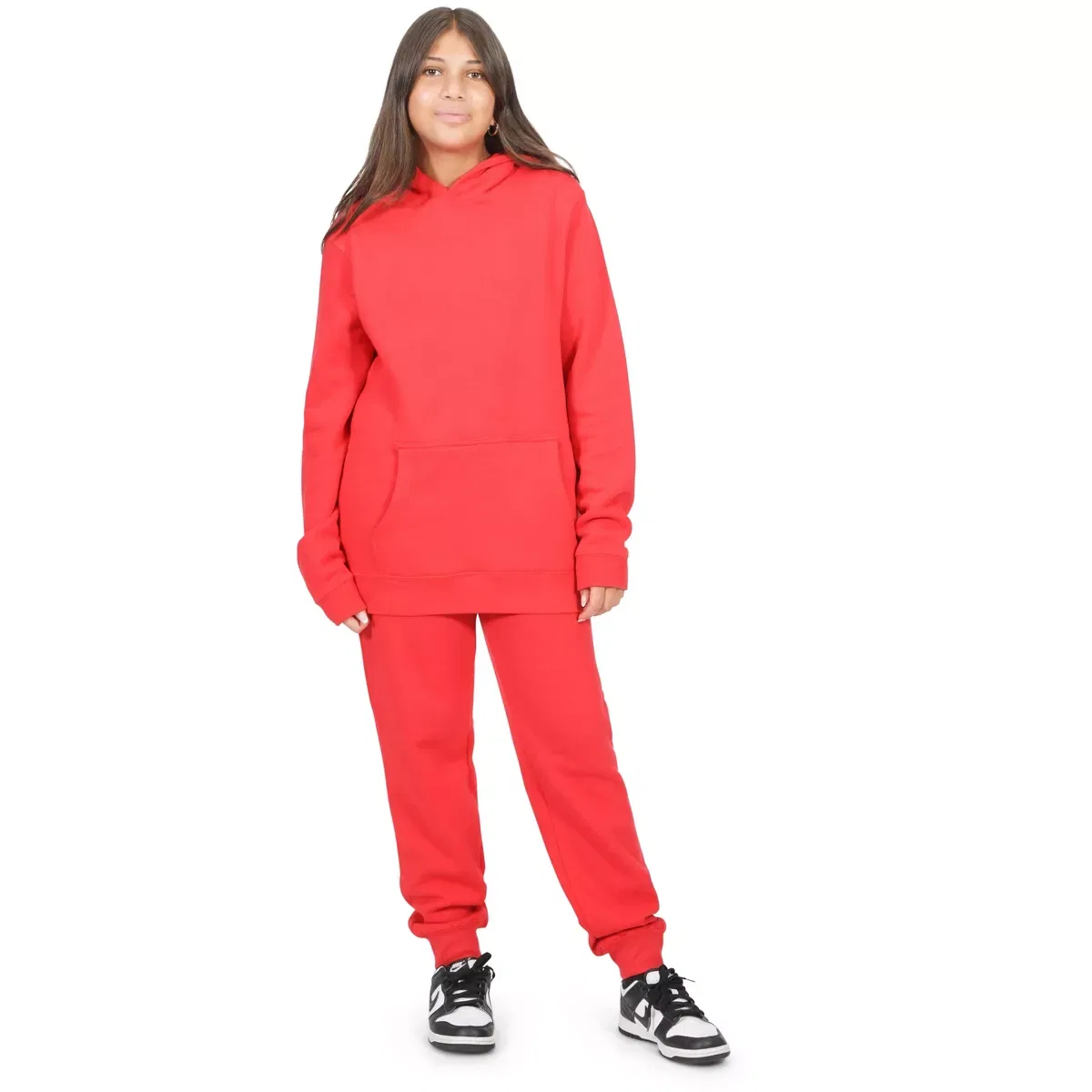 Детские спортивные штаны для девочек из флиса с принтом Everyday Kids, Red — фото 2