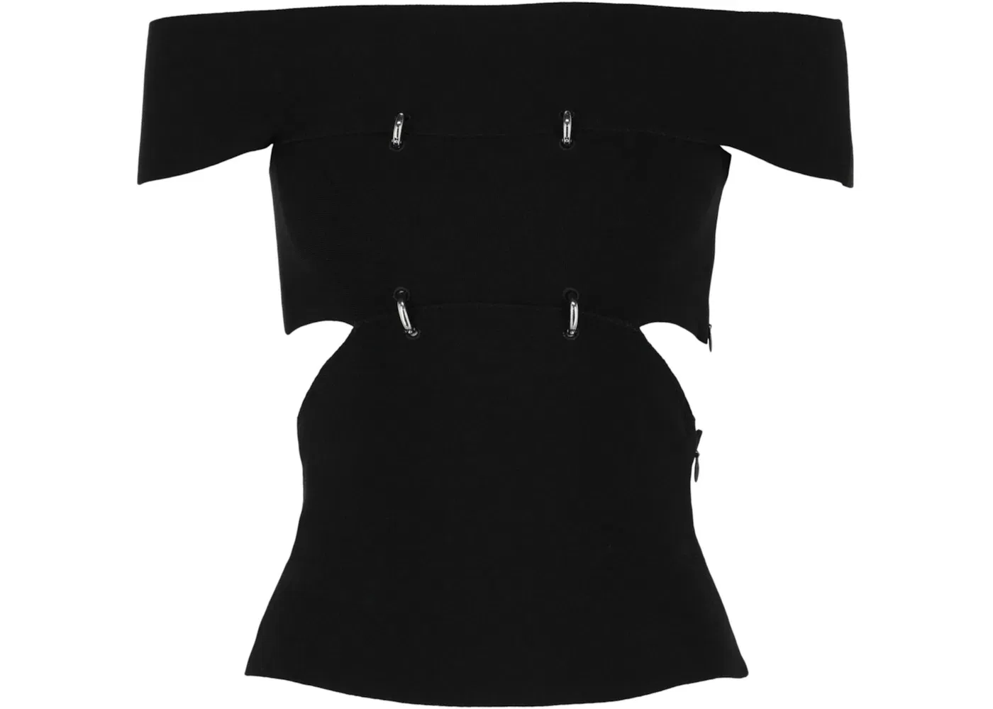 Женский топ с открытыми плечами Alexander McQueen, черный