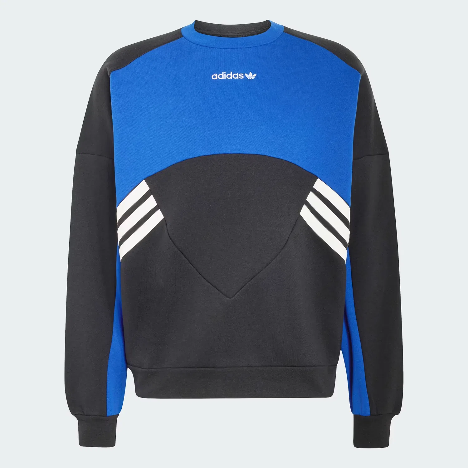 Мужской свитшот свободного кроя Munich 93 Adidas Originals, черный/васильковый — фото 4