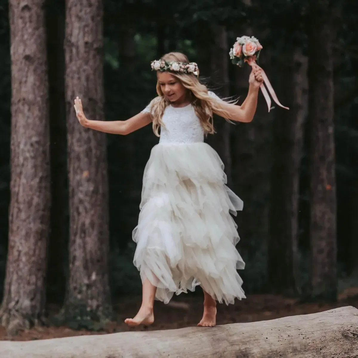 Детское платье для девочек Bohemian Princess Uk Flower Girl Boutique, Cream — фото 3