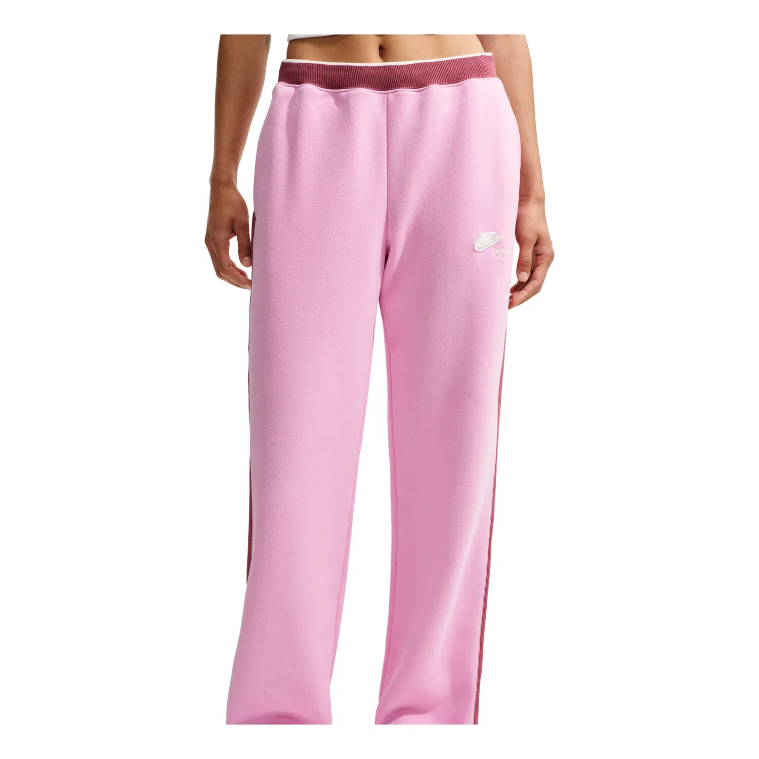 Женские брюки Studio Fleece Medium Weight Nike Run Club Track Pants 'Pink Rise Pink Smoke Sail' Nike, Pink Rise/Pink Smoke/Sail