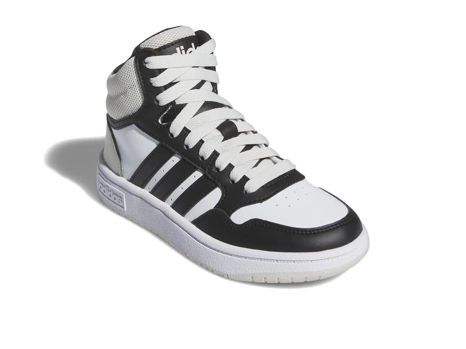 Детские кроссовки для мальчиков с высоким голеностопом Hoops 3.0 Mid Top Basketball Adidas, Orbit Grey Black White