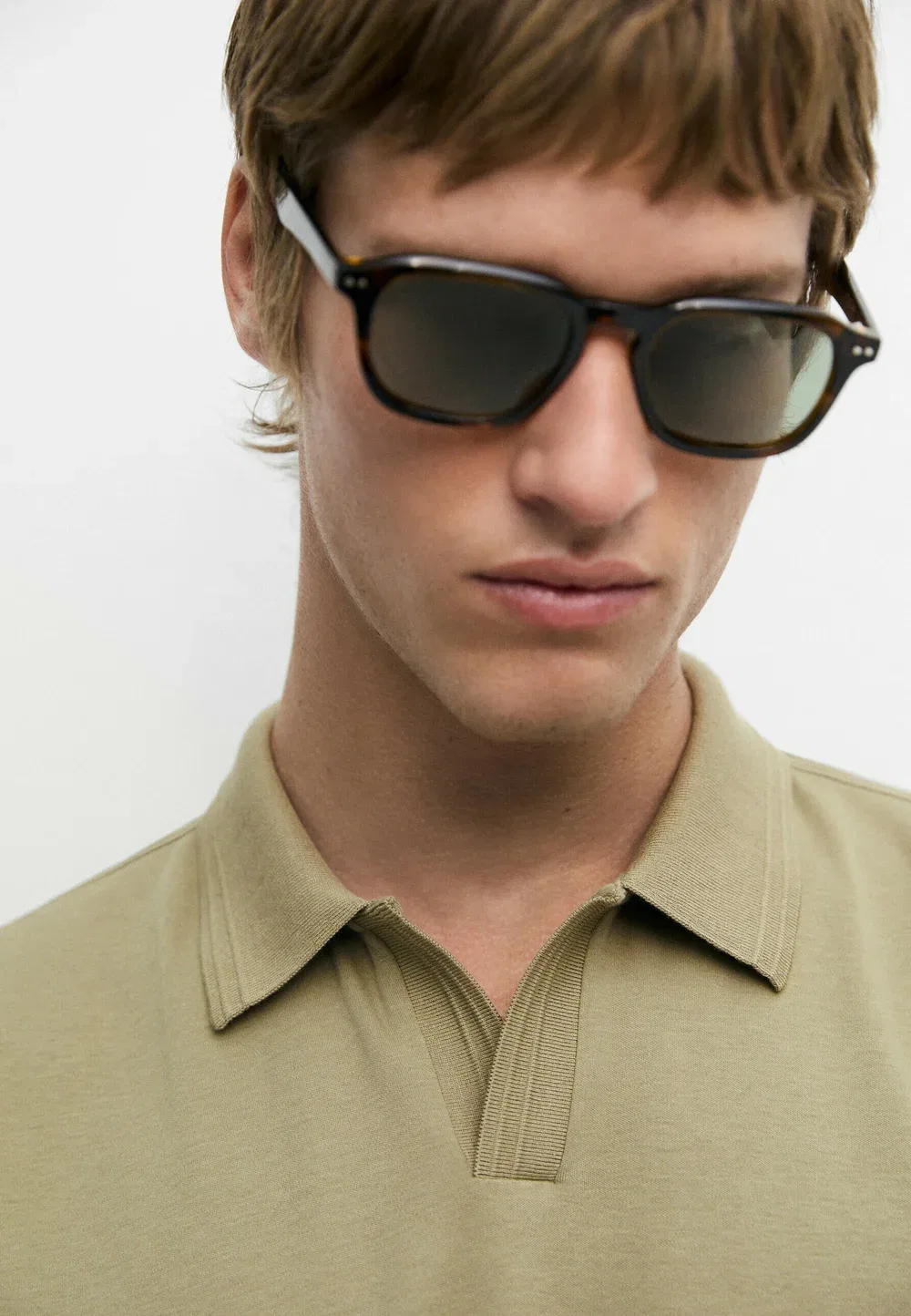 Рубашка поло Massimo Dutti, Mottled Dark Green — фото 4