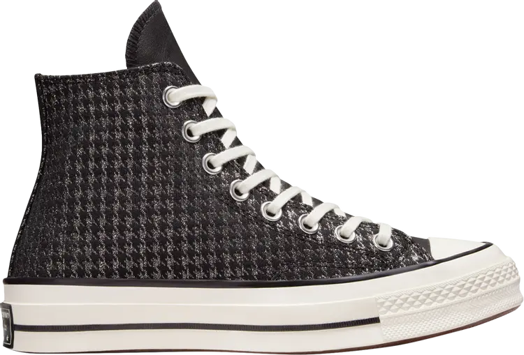 

Кроссовки Converse Wmns Chuck 70 High Houndstooth Shine - Black, черный