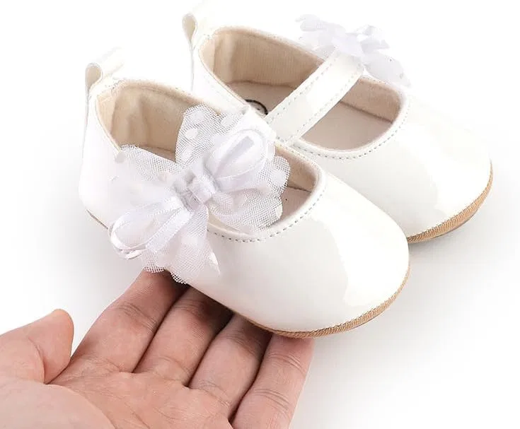 Детские туфли Мэри Джейн для девочек с мягкой подошвой Purepips, White — фото 2