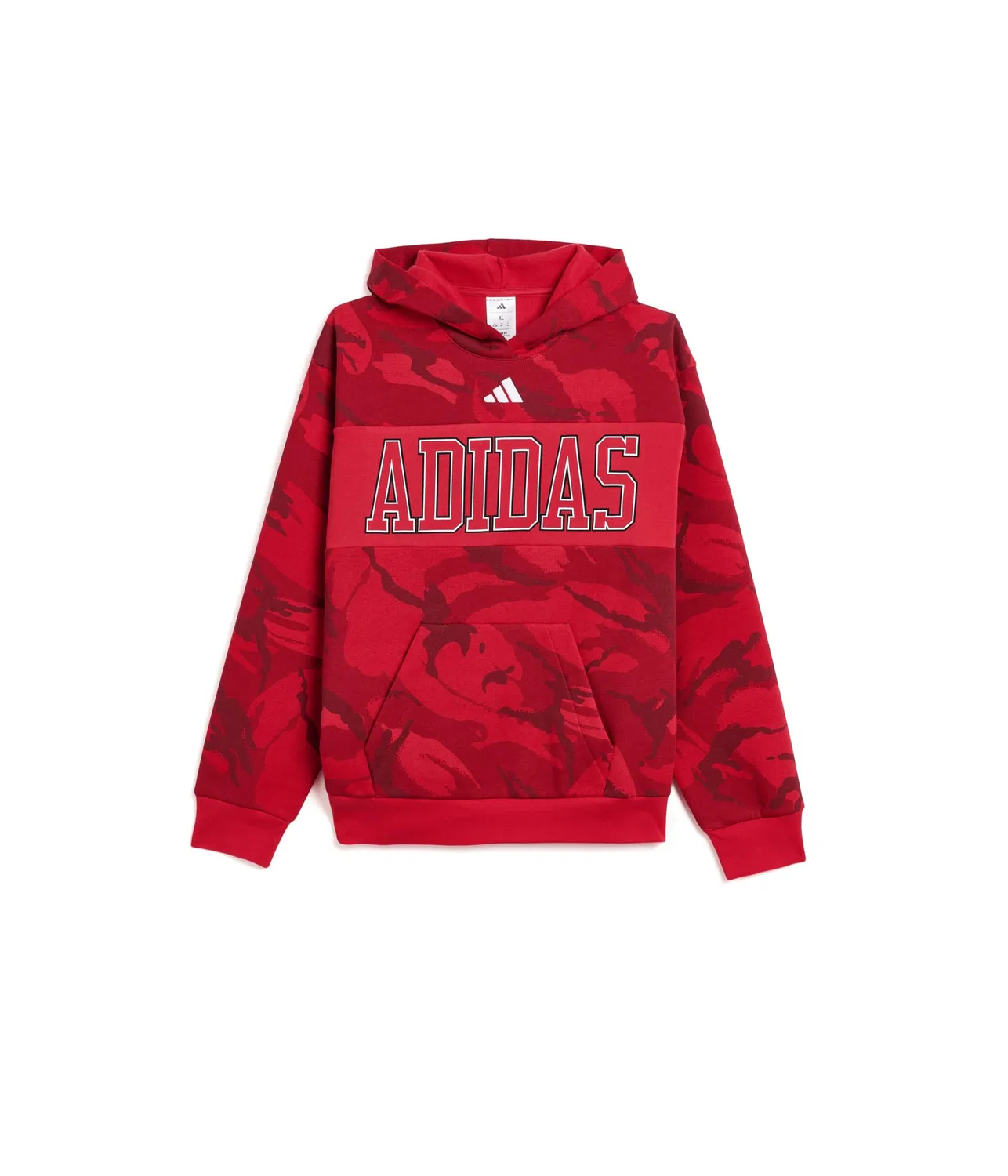 Толстовка с капюшоном AOP Color-Block Halftone Camo (для детей постарше) Adidas Kids, Pure Ruby