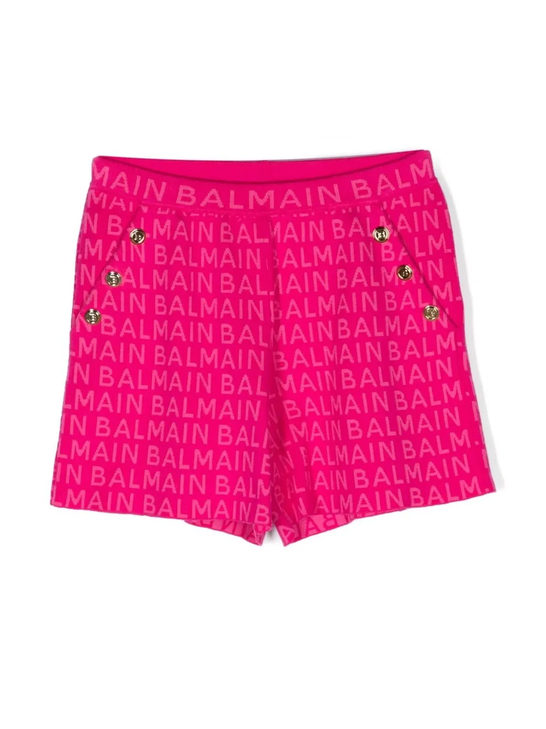 Шорты с логотипом и пуговицами Balmain, розовый