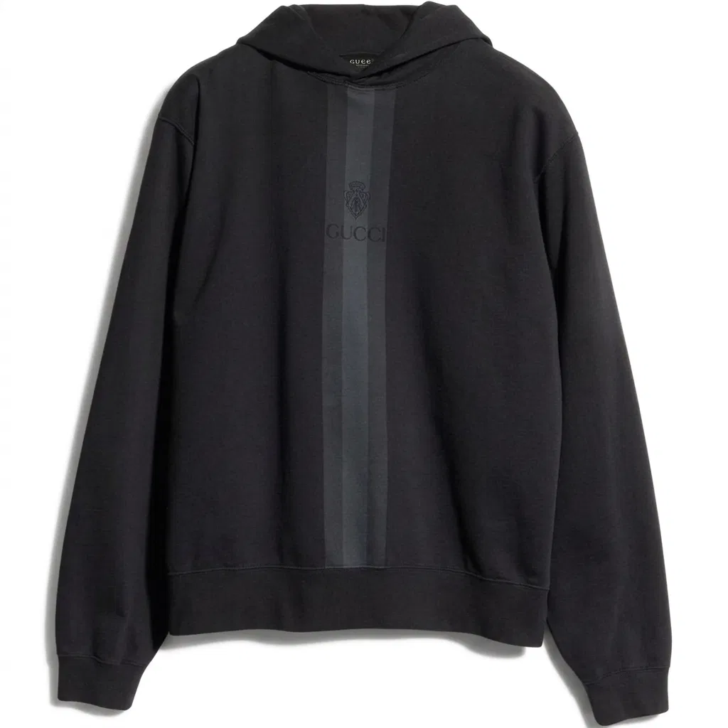 Мужская толстовка с капюшоном среднего прямого кроя GUCCI, Black