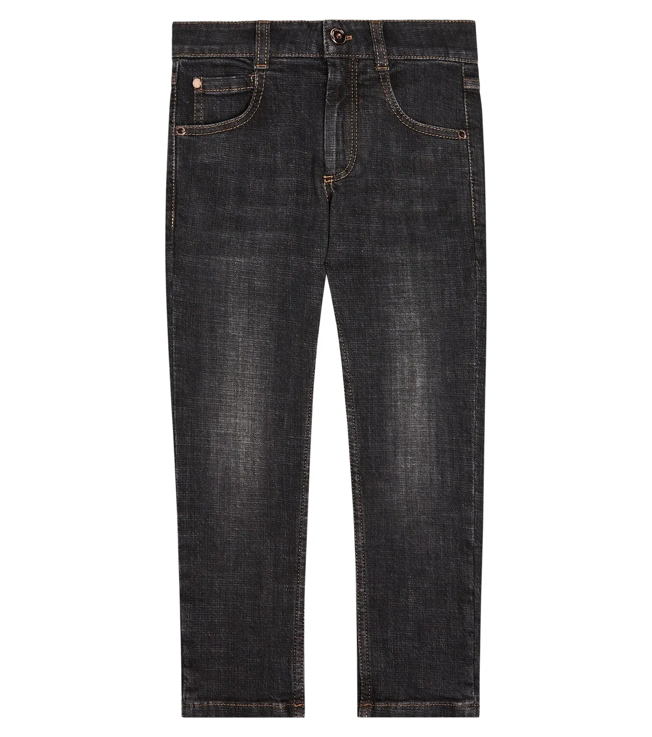 Облегающие джинсы из хлопка Brunello Cucinelli Kids, синий