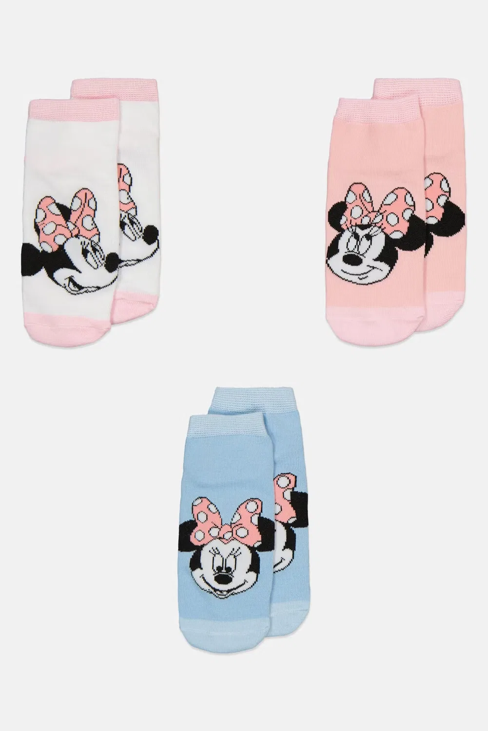 Носки комплект 3 пары с принтом Minnie Mouse Disney, разноцветный — фото 4