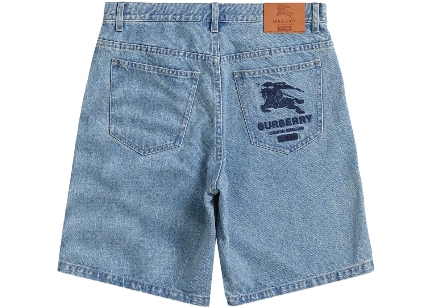 Мужские шорты с потертым эффектом Supreme Burberry, Washed Blue