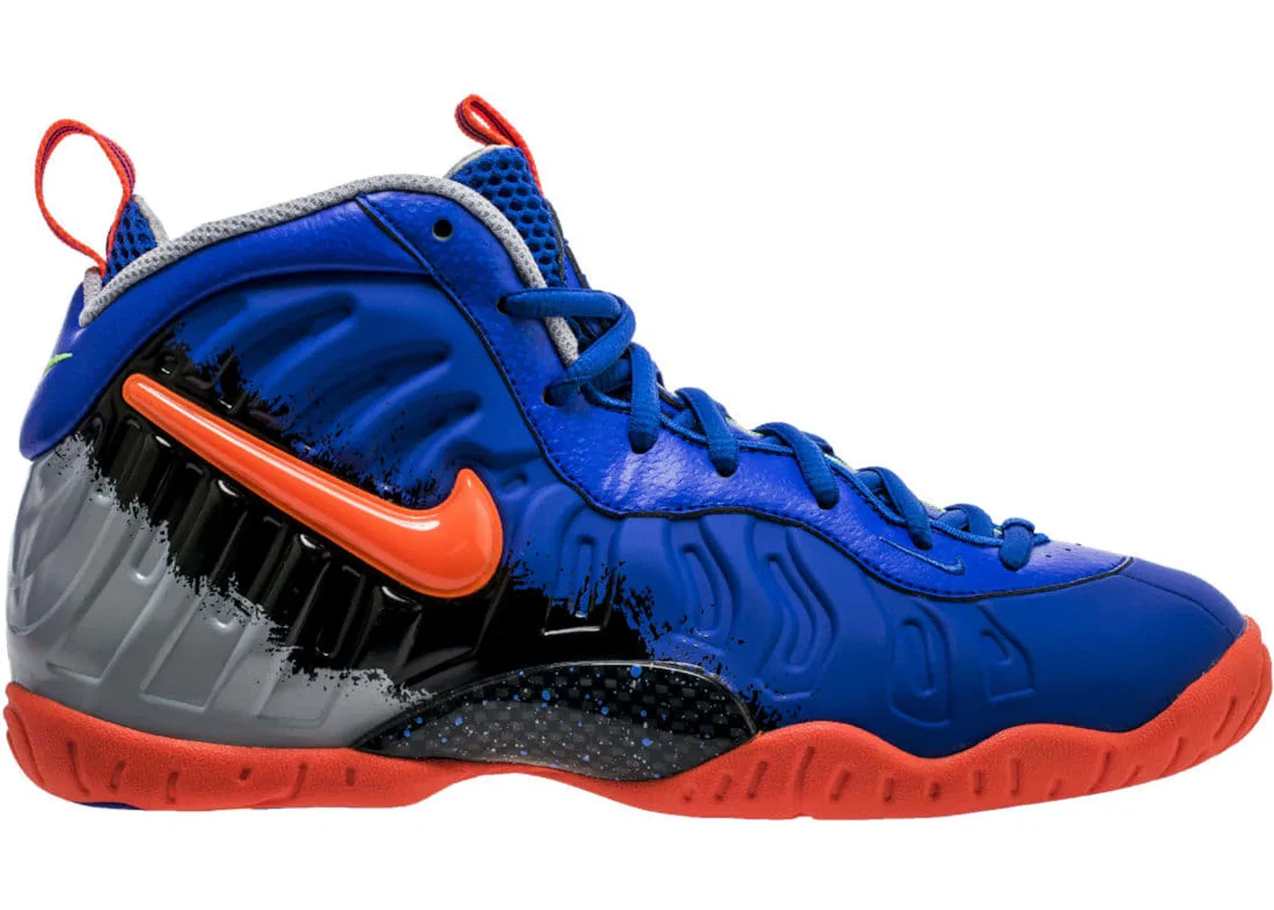 Детские кроссовки Lifestyle с принтом Nike Air Foamposite Pro, Racer Blue/Total Crimson-Green Streak-Wolf Grey