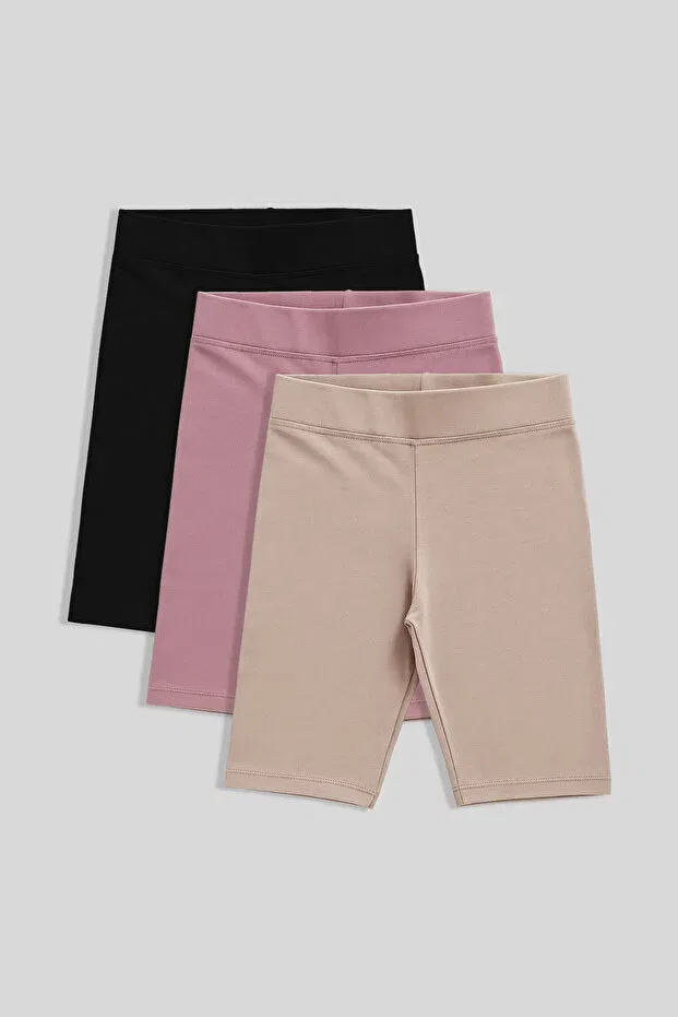 Детские леггинсы для девочек хлопковые 3-комплект Standard fit basic 3-pack black-dusty rose-dark beige girls' tights Tommy Life, Black-Dried Rose-Dark Beige