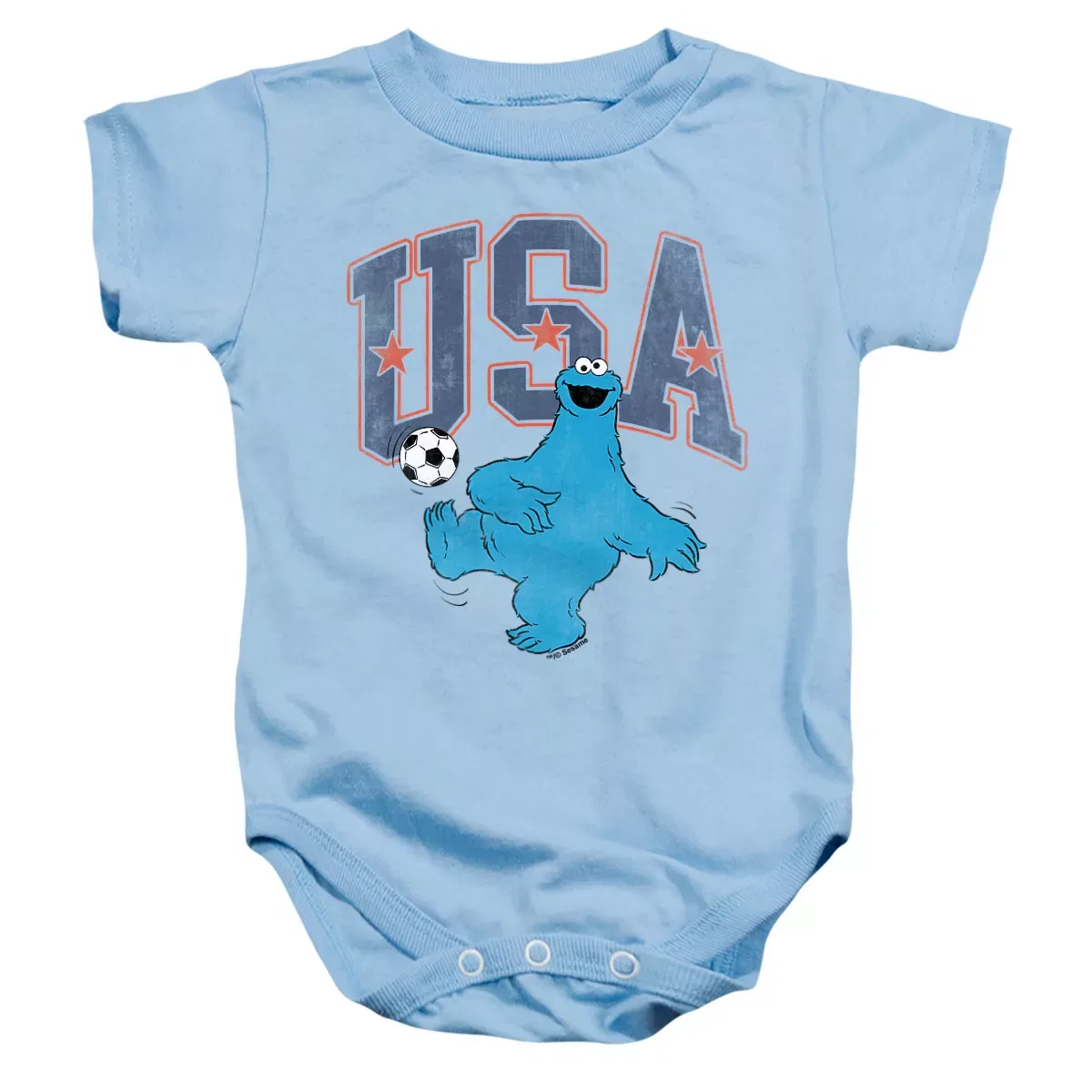 Детское боди с коротким рукавом Sesame Street, Light Blue