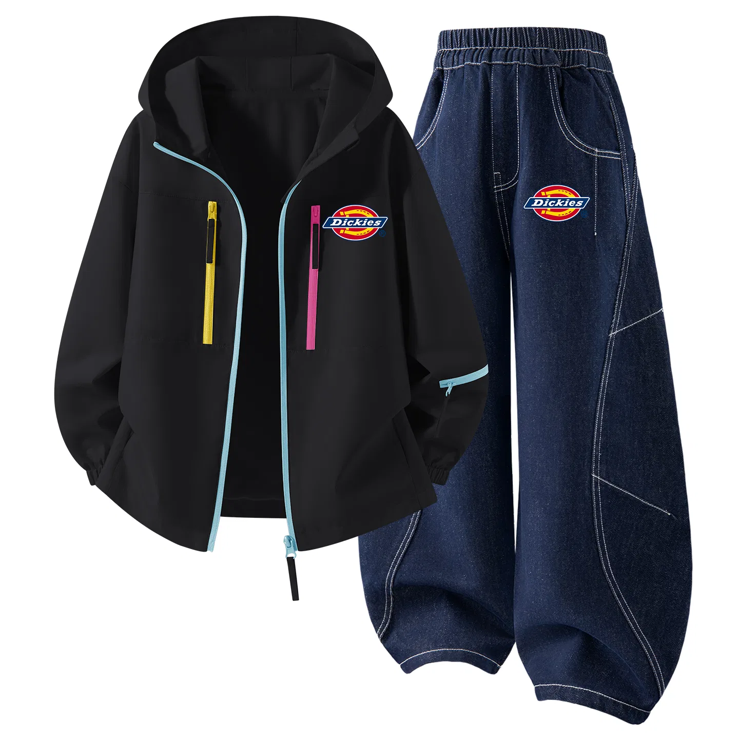 Детский спортивный костюм с капюшоном Dickies, Silicone Standard K Dark Ink Black/Silicone Standard K Denim Dark Blue