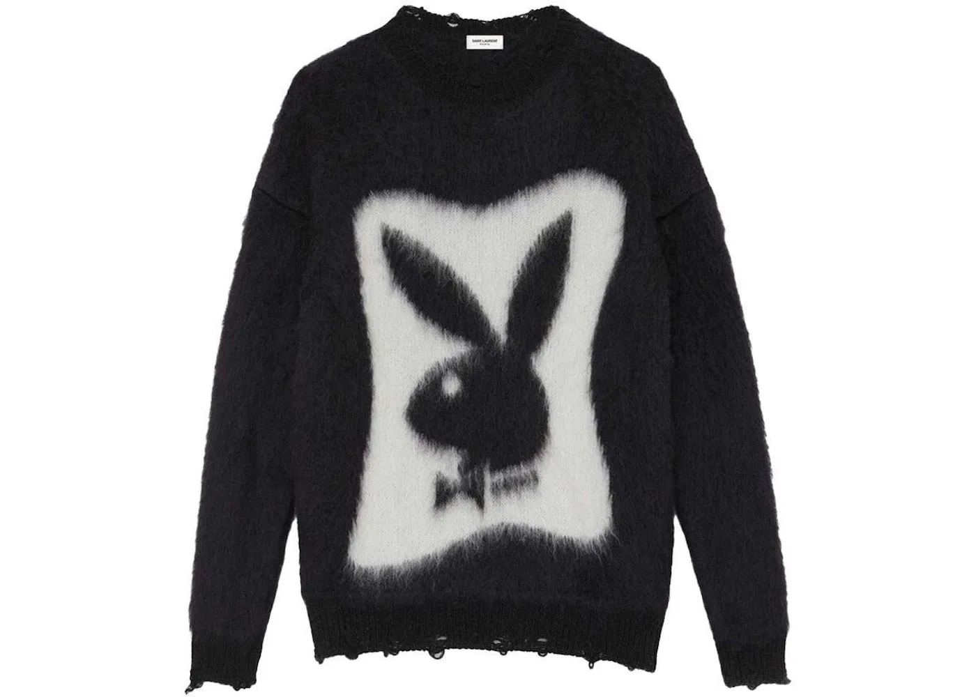 Мужской свитер из мохера Playboy Saint Laurent, Black White