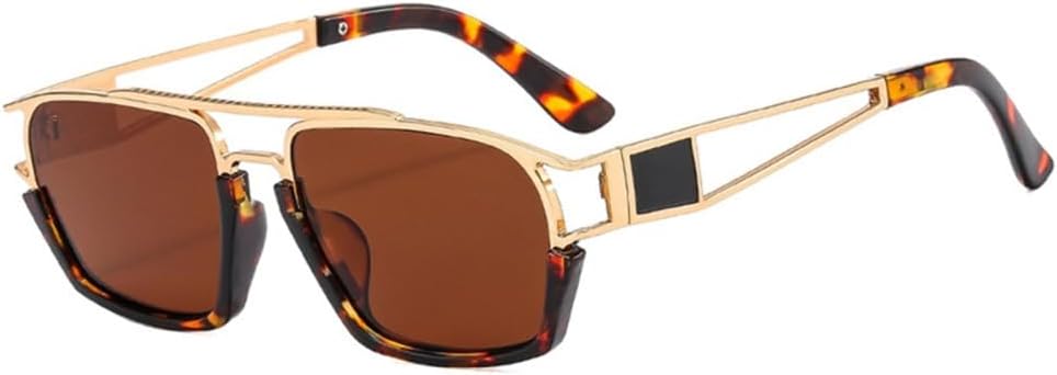 

Винтажные панк-солнцезащитные очки большого размера для мужчин и женщин, ретро-солнцезащитные очки с градиентной оправой из сплава, защита от УФ-излучения UV400 HDUBFY, C3 Demi Tea