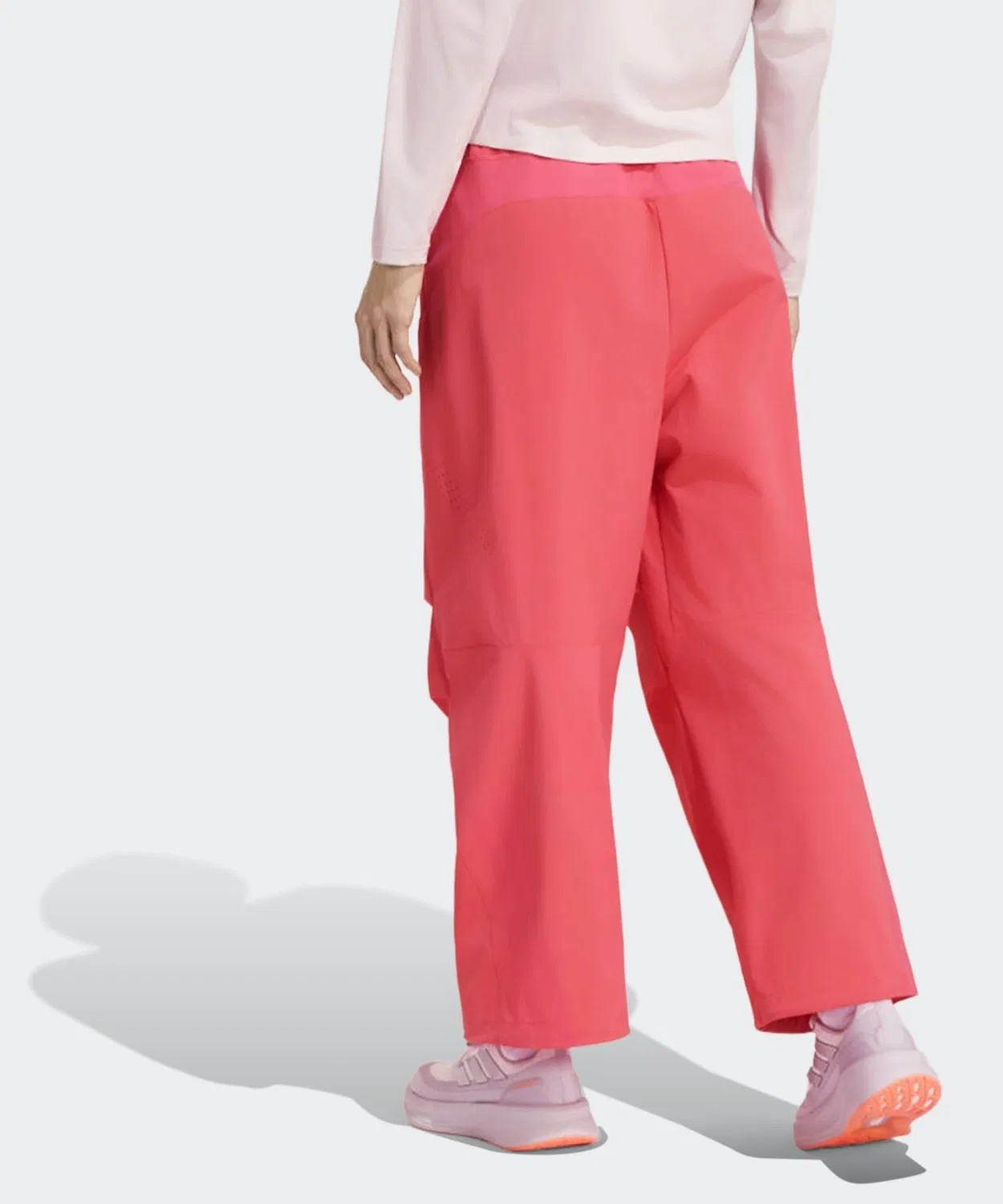 Женские спортивные брюки свободного кроя с двойным плетением Adidas Run Woven Long, Pink — фото 2