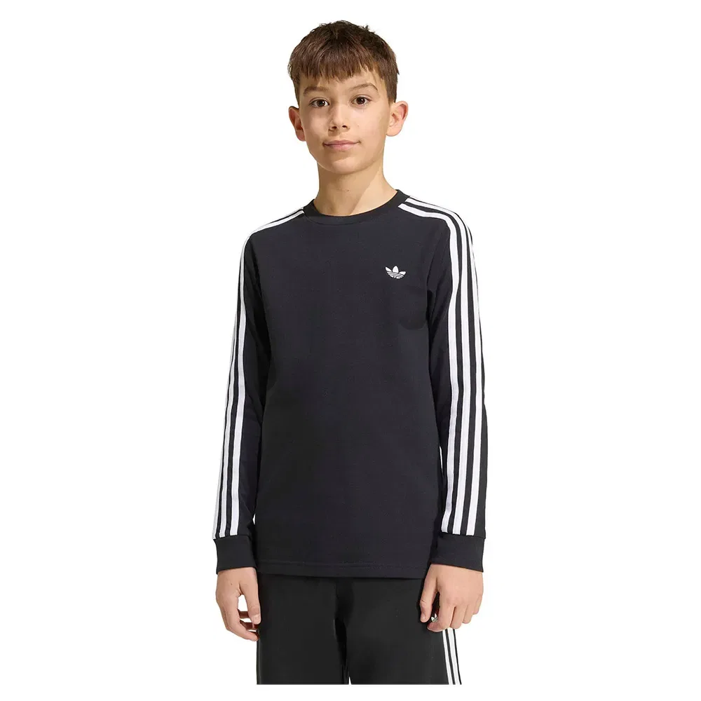 Футболка с длинным рукавом 3 Stripe Adidas Originals, черный