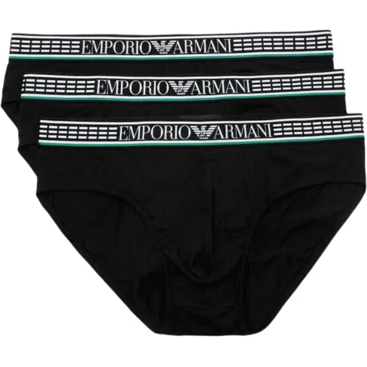Мужские трусы комплект из 3 штук Emporio Armani, Black
