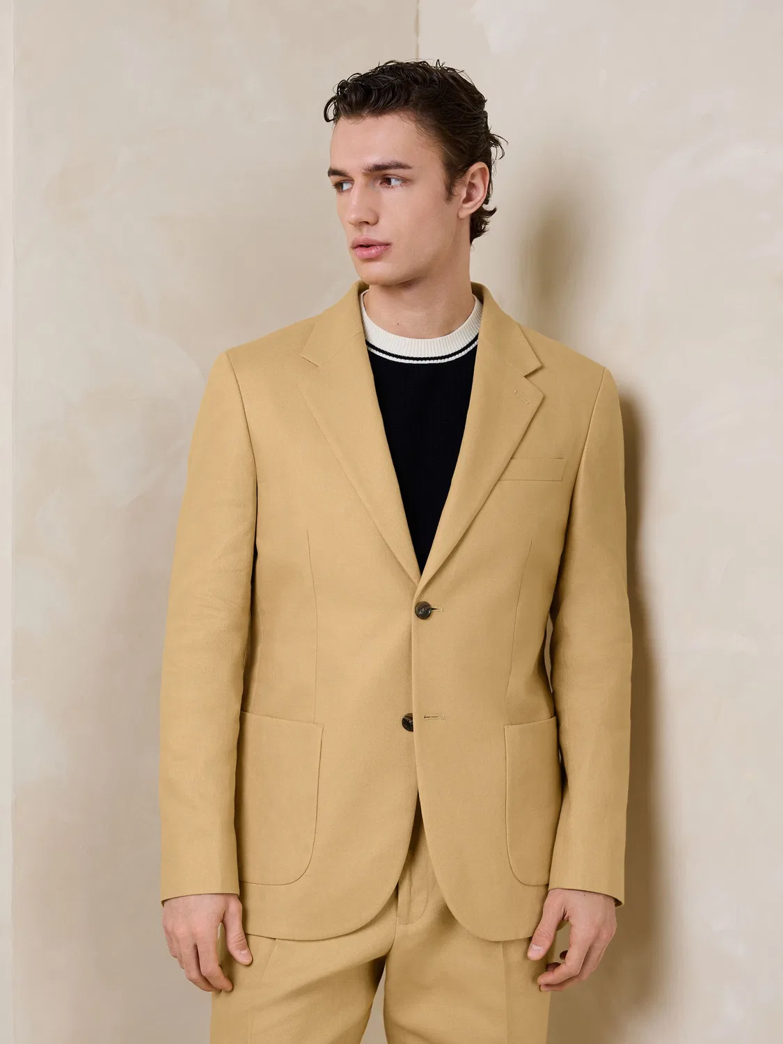 Пиджак костюмный Regular Fit из льна и хлопка, Yellow N Next, желтый — фото 3