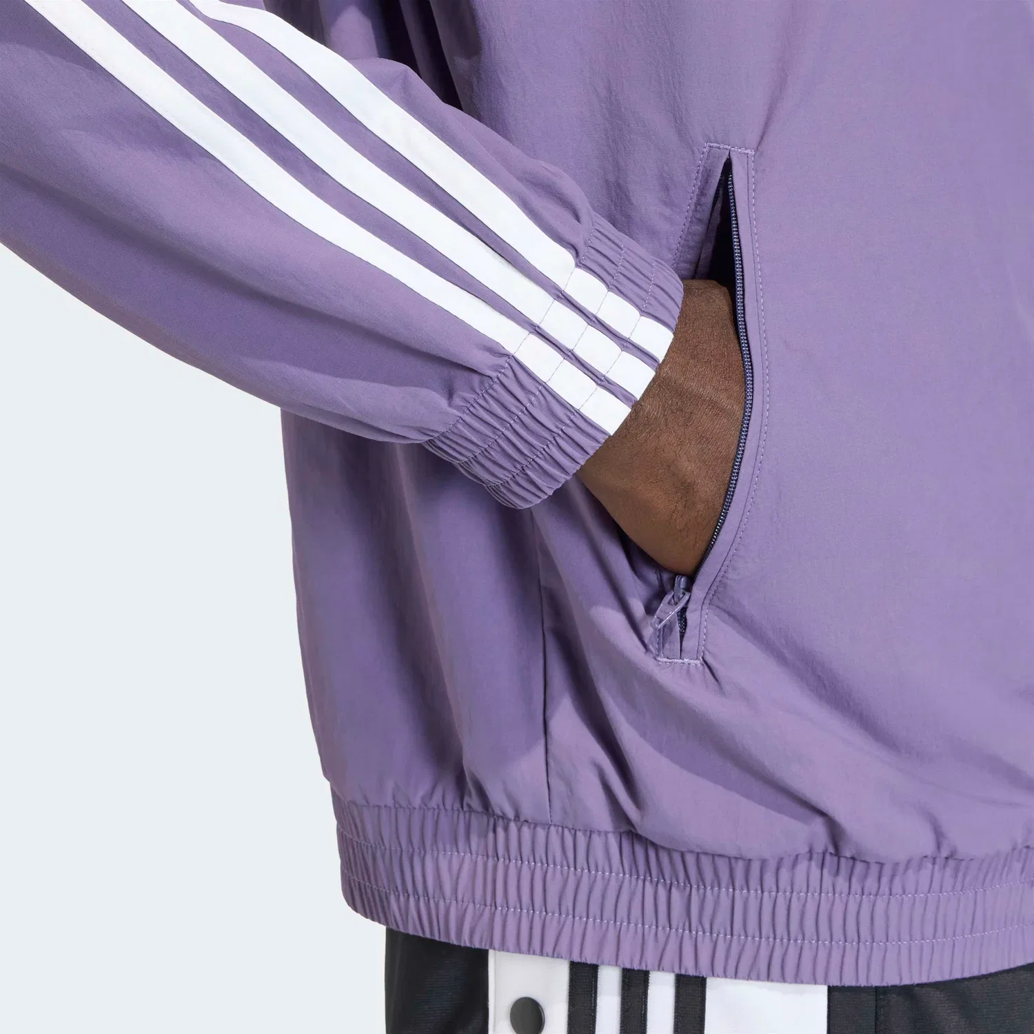 Мужская тренировочная куртка с воротником-стойкой Adidas Originals, Tech Purple/White — фото 3