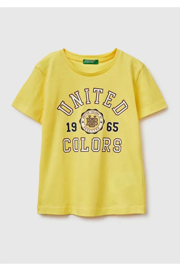 Детская футболка для мальчиков с принтом United Colors Of Benetton, Yellow