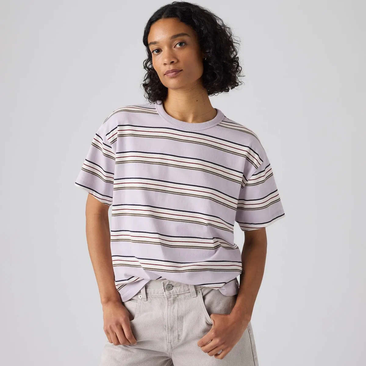Винтажная футболка с коротким рукавом Levi's, Vida Stripe Lavender Blue - Purple