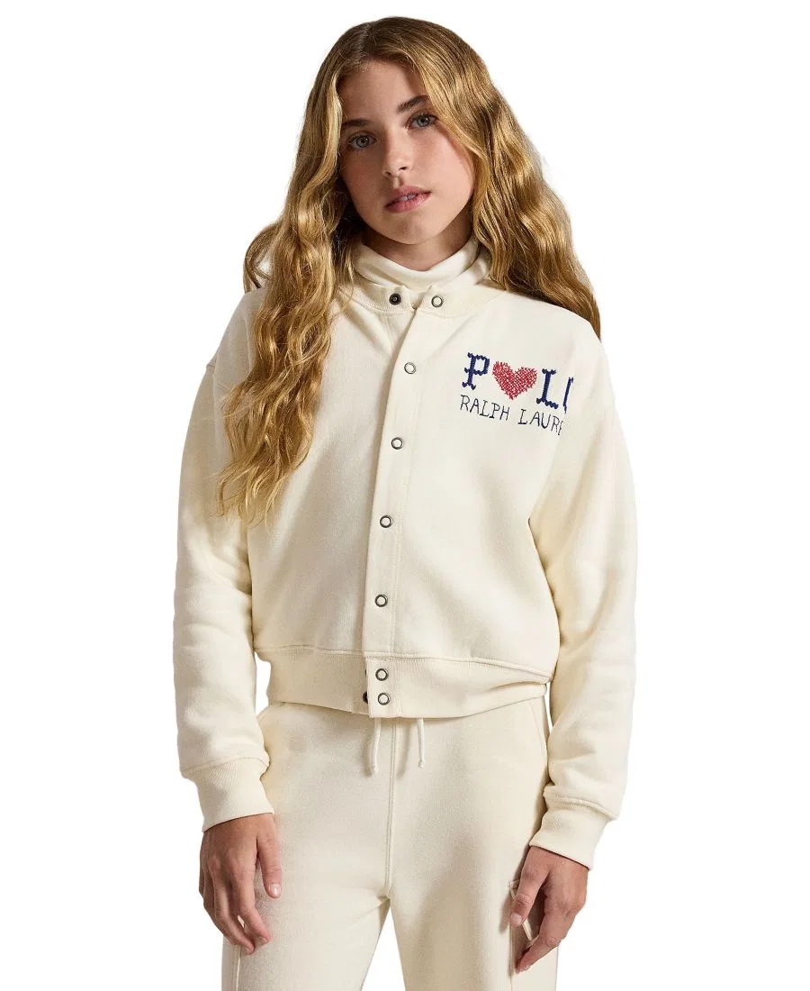 Кардиган из флиса с локтевыми заплатками Logo Fleece Cardigan Polo Ralph Lauren, Estate Cream